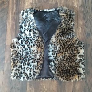Leopard Print Fur Vest